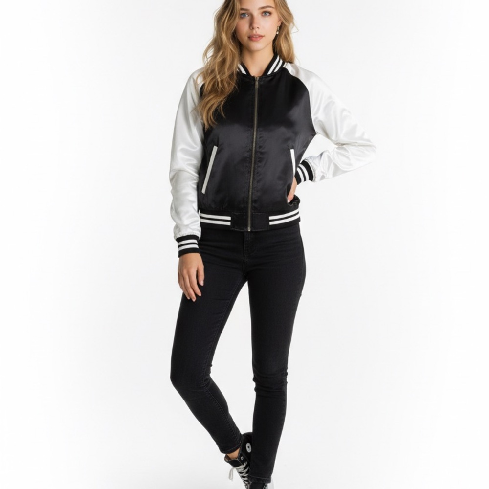 Harley-Davidson Black and White Bomber Jacket
